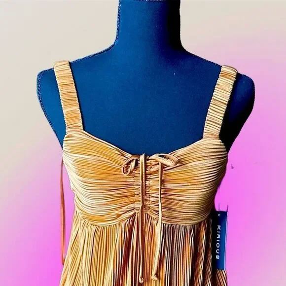 Kirious Mini Dress Sweetheart Neck Crinkle Small - Picture 3 of 6